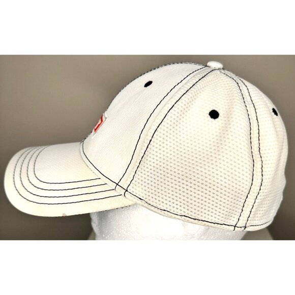 True Linkswear Golf Hat Cap L/XL 6 Panel White Embroidered Fitted A-Flex - Picture 4 of 6